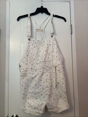Wishlist White Floral Short Overalls